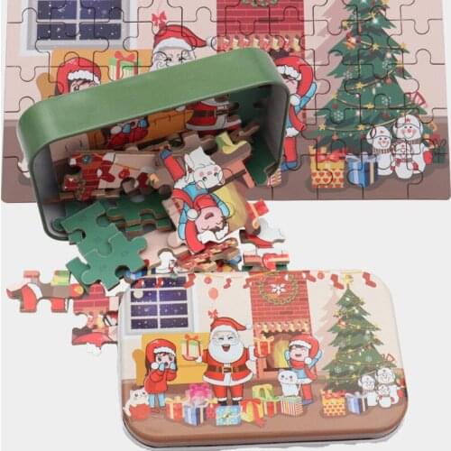 Hot New 60 Pieces Wooden Puzzle Toys For Children Cartoon Wood Jigsaw Baby Educational Toy Kids Christmas Gift