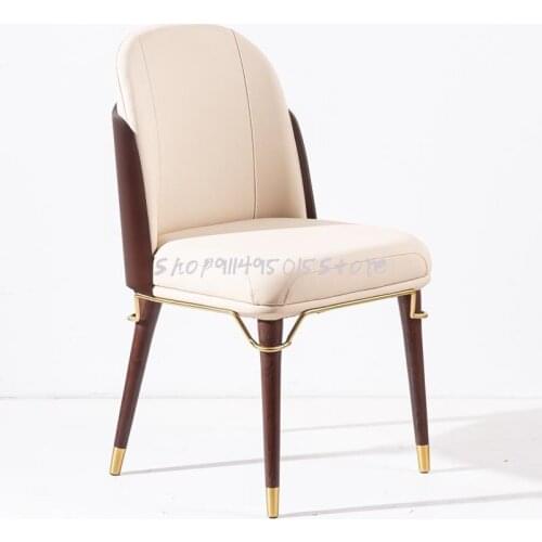 Italian Light Luxury Dining Chair Restaurant Solid Wood Home Chair Hotel Dining Table Negotiation High-end Dining Chair