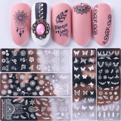 Nail nail art template transfer small floral butterfly petals European and American classic hot style transfer steel plate