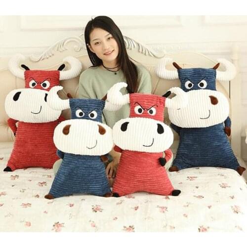 Cute Big Bull Doll Plush Toy Coarse Cloth Cow Plush Stuffed Cow Childrens Toys Birthday Gift Christmas Gift Car Home Pillow
