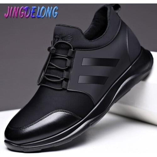 Mens Casual Shoes Increasing Hide Height 6CM Mens Shoes British Style Shoes for Men Breathable Men Sneakers Zapatillas Hombre