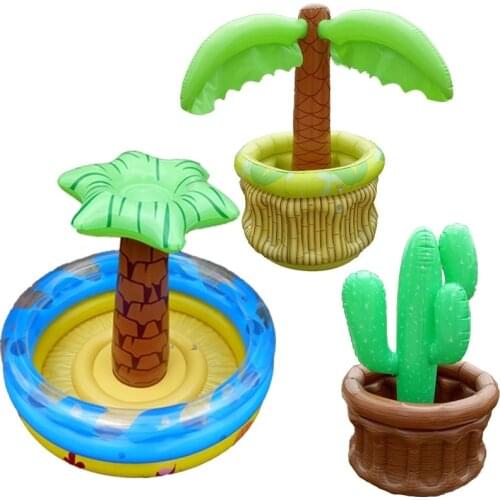 Outdoor Toy Hawaii Series Inflatable Coconut palm Tree Drinks Cooler Ice Bucket For Sandbeach Water Fun Party Swimming Pool Toys
