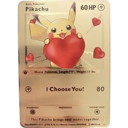 Newest Pokemon Vmax V GX EX Shiny Gold Metal Card PV French Game Tag Team Fighting Ordering Series Child Christmas Gift