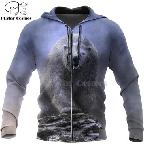 PLstar Cosmos Bear Hunting 3D Printed Hoodies/Sweatshirt/Zipper Hoodies Men Women big black bear Bow Hunter Streetwear 04