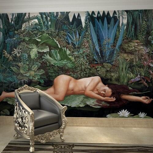 Custom mural custom 3D body art wallpaper mural decorating hotel guest room TV backdrop retro wallpaper