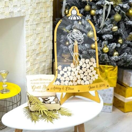 Beauty and the beast Transparent Wedding guest book alternative wedding guestbook wedding guest book hesrts Guestbook drop box