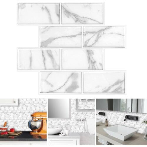 3D Self-adhesive Wall Stickers Peel and Stick Removable Kitchen Backboard Bathroom Living Room Bedroom Wall 3D Wall Stickers