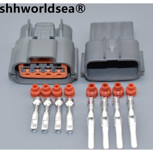Shhworldsea 4pins 2.2mm automotive waterproof connector middle groove (2.2) female 6098-0144 auto oxygen sensor plug connector