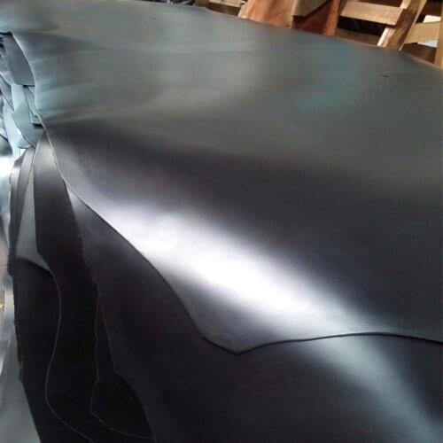 Full gain whole polish Cowskin Leather Sewing Material DIY Patchwork Belt Bag thick genuine leather 2 mm cowhide black color