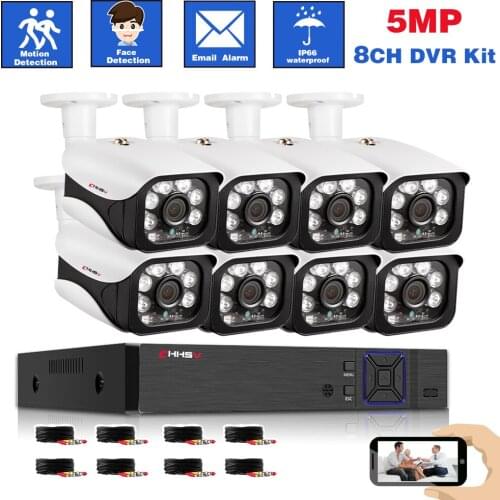 HD CCTV Camera System 8CH 5MP AHD DVR NVR Kit Video Surveillance System 8CH Outdoor Waterproof 5.0MP Security Cameras System