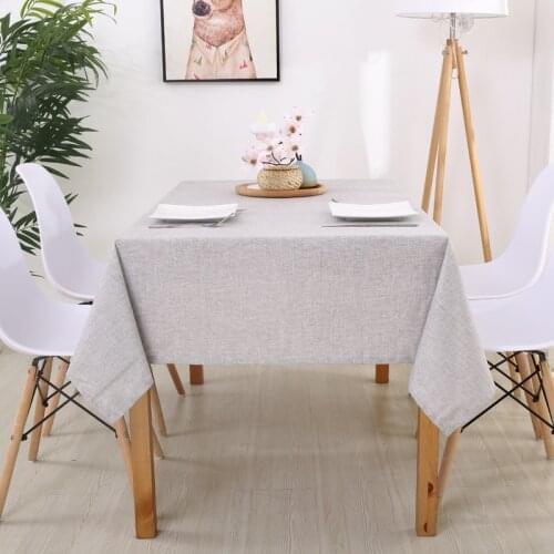 Cotton and linen tablecloth simple solid color dining table cover decorative tablecloth rectangular tablecloth dining table cove
