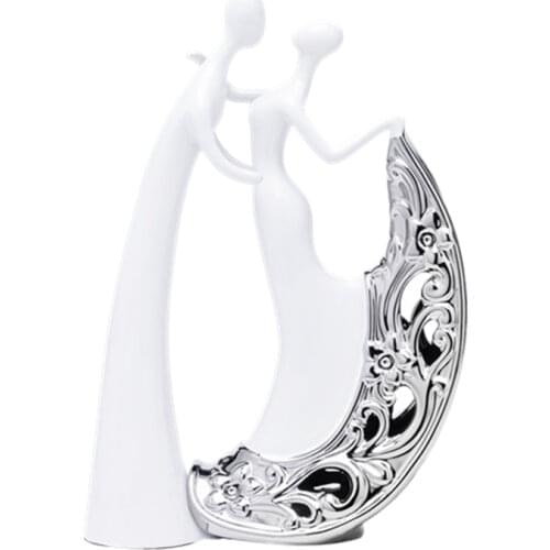 High Quality Soulful hug Porcelain Dancing Couple living Room Decoration Home Furnishing installed Creative Gift Lovers