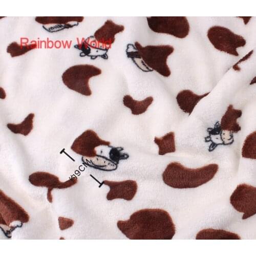Print brown cow microfiber fabric High Quality super soft velboa for DIY sewing toys sofa material velvet(180*100cm)