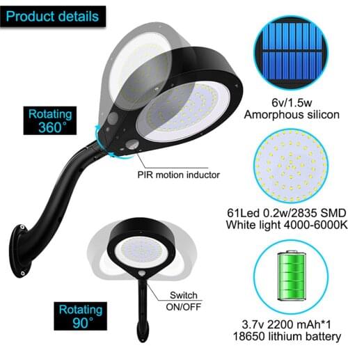 Yard Solar Lights IP65 LED Lights Water Resistant for Fence Garden Outdoor