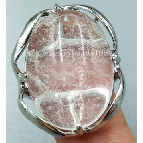 Free Shipping Women Fashion Jewelry 18x25MM White Crystal Oval Women Men Bead Ring C5094