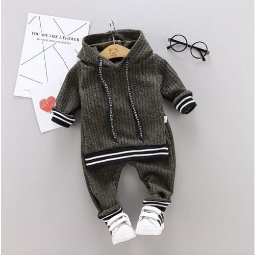 ZWF277 New Boys/Girl Clothing Sets Striped Sport Suit Set Fashion Kid Hoodies+Pants Suit Set Toddler Striped Tracksuit Clothes