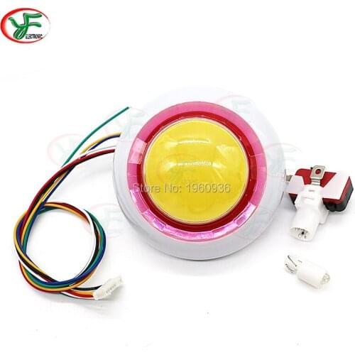 1PCS RGB flashing LED Light 12V Colorful illuminated Push button 76 /80 /93MM Crane Machine Start Button LED Lamp Rotating edge