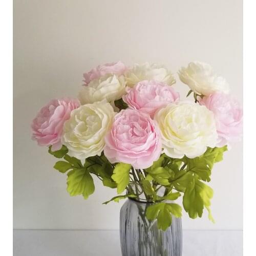 1pcs Silk Flower Wedding Bouquet Peony Dahlias Artificial Flowers Fall Vivid Fake Wedding Flower Party Decoration