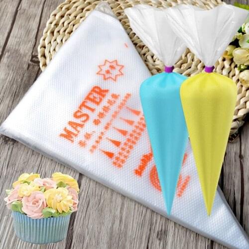 100Pcs/Pack Disposable Pastry Piping Bags Anti Burst Cream Icing Bags Frosting Cake Decorating Set Cookie Cupcake Macarons Tools