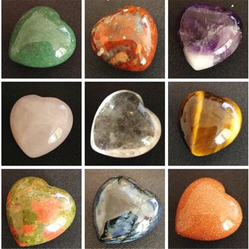 3PCS 19mm Drop Shipping Natural Crystal Heart Shape Pendant Amethyst/Rose Quartz Gemstones Necklace Reiki Healing Gift