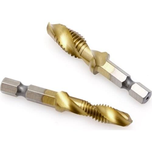 4pcs/set Screw Taps and Dies Set Threading HSS Thread Cutting Taps Titanium Electroplating M3 M4 M5 M6 Tapping Machine