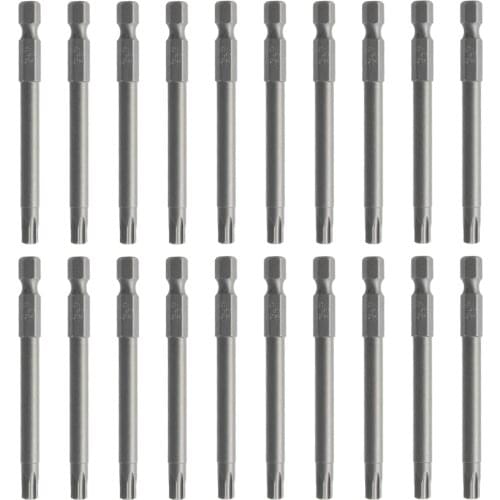 Utoolmart 5/6/8/20/30pcs 1/4" Hexagonal Shank Bit S2 Steel 50/75/100mm Length T15/T25/T30/T10/T20/T8/T9 Magnetic Screwdriver Bit