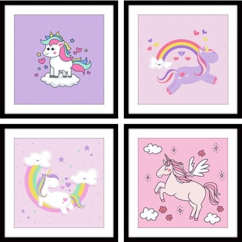 5D DIY Diamond painting Cartoon unicorn Diamond Embroidery Full Cross Stitch Rhinestone Mosaic Home Decor Handmade Gift