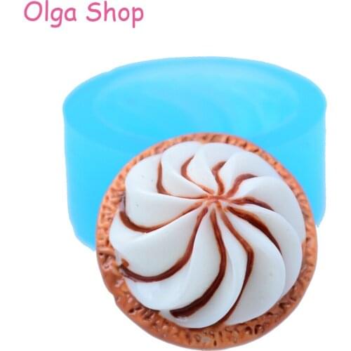 XYL004 26.8mm Whipped Cream Silicone Mold Ice Cream Cupcake Topper Fondant Dessert Resin Polymer Clay Jewelry Making Mould