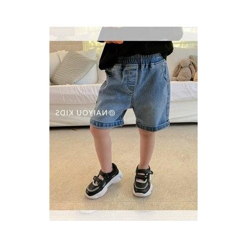 Girls Denim Summer Knee length Pants 2020 Comfortable All-Match Solid Color Boys Girls Handsome Denim Shorts Trousers