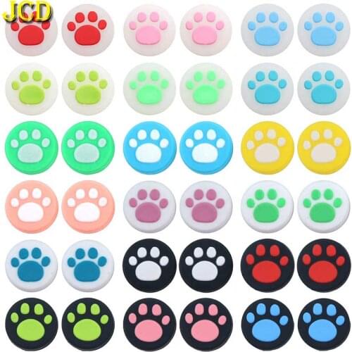 JCD 4PCS Cute Cat Paw Claw Thumb Stick Grip Cap Joystick Cover For Switch Lite Joy-Con Controller JoyCon Thumbstick Case