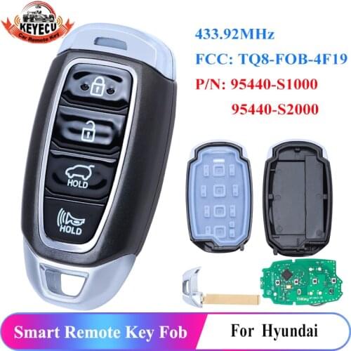 KEYECU Smart Remtoe Key 4 Button FSK 433.92MHz 95440-S1000 / 95440-S2000 for Hyundai Santa Fe 2018 2019 2020 TQ8-FOB-4F19