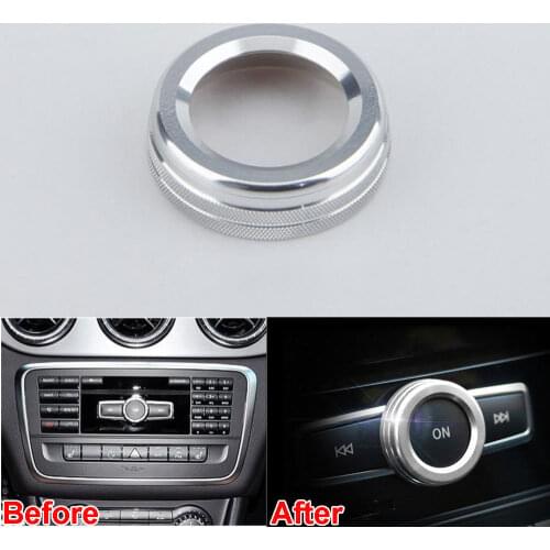 Interior Volume Adjust Switch Button Cover Trim Ring Car Styling Sticker For Mercedes Benz A B E Class GLK GLA CLA GLE ML GL