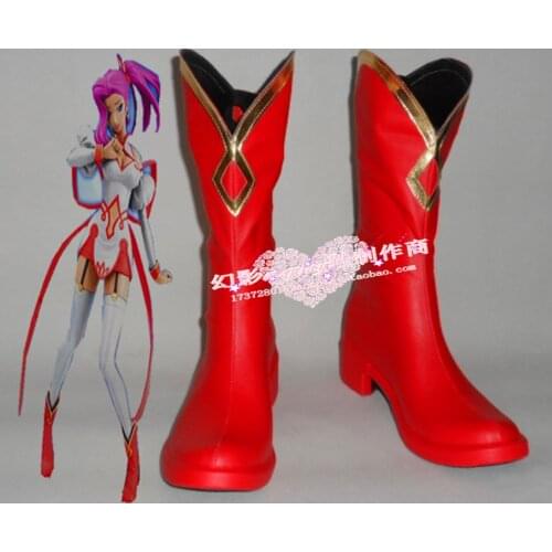 Code Geass Gloucester Halloween Red Long Cosplay Shoes Boots H016