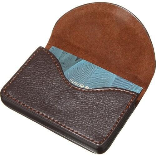 Leather Credit Card Holder Brown Pocket Leather Business Card Passport Holder Case Wallet Folder Great Gift
