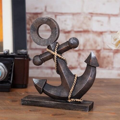 Creative Mediterranean Style Marine Anchor Rudder Retro Model Props Boho Home Decoration Ornaments Crafts