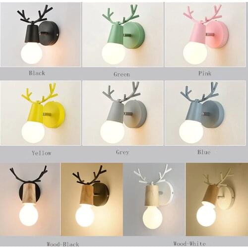 Creative personality antler macaron wall light Nordic minimalist living room bedroom bedside led indoor wall sconce lighting
