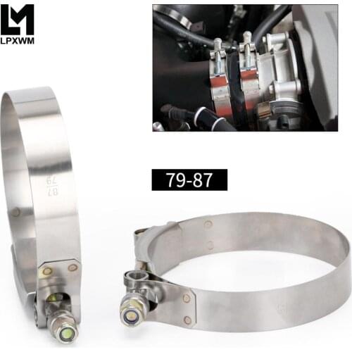 LPXWM- 2Pcs/Lot SS304 3\" CALMPS (79-87) Stainless Silicone Turbo Hose Coupler T Bolt Clamp Kit High Quality SS304 LPXWM5254