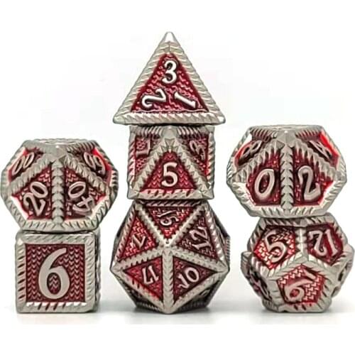 7 Pcs/Set Metal Dice Multi-faceted Various Shapes Sculpture Digital Dice with Box for Club/Party/Family Game Accessories