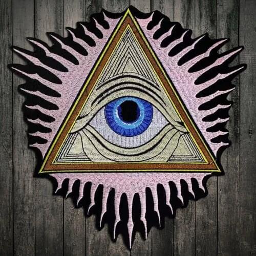 Fashion Big Eye Patches Embroidered Iron on Applique For Clothes Jacket Applique DIY Accessory Fabric Badge