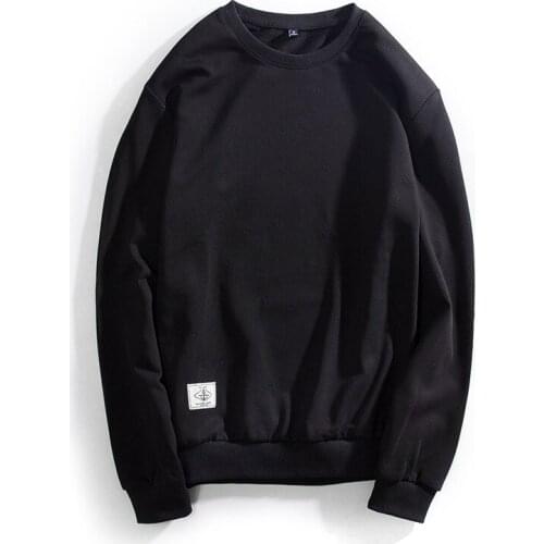 Mens velvet hip hop solid color cotton long sleeve male round neck hoodie sweatshirts men hoodies streetwear harajuku hoodies