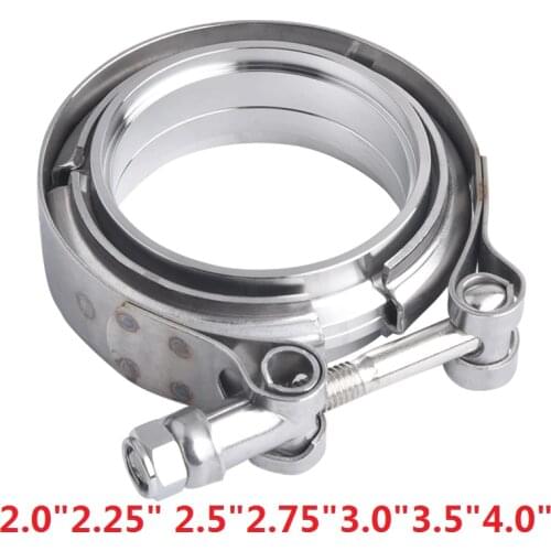 Evil energy 2.0"2.25" 2.5"2.75"3.0"3.5"4.0" 304 Stainless Steel Exhaust V Band Clamp Male Female Flange Kit
