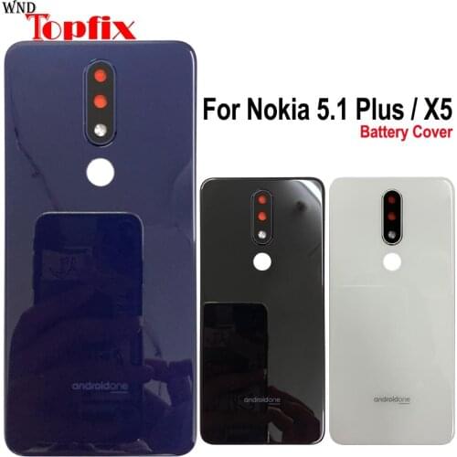 NEW For Nokia X6 2018 Battery Cover 6.1 Plus Back Housing Case For Nokia X5 2018 Rear Door Glass Panel 5.1 Plus Battery Cover