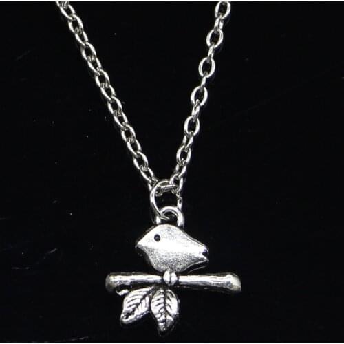 New Fashion Necklace 17x16mm bird standing branch Pendants Short Long Women Men Colar Gift Jewelry Choker