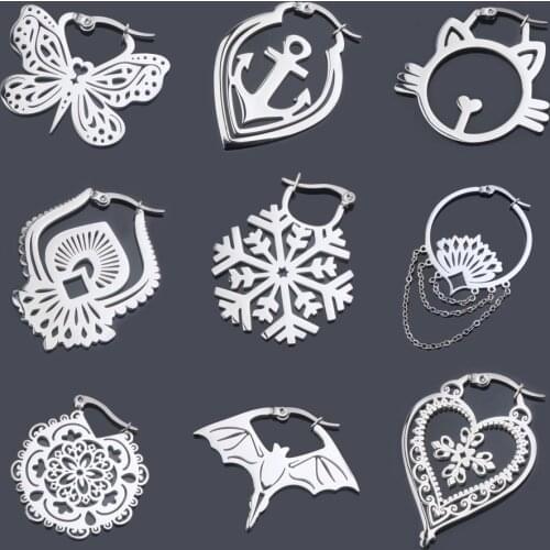 New Ear Studs Multi-styles Fake Clicker Ring Ear Ring Set Steel Earrings Wholesale Ear Lobe Piercings oreja Fashion Body Jewelry