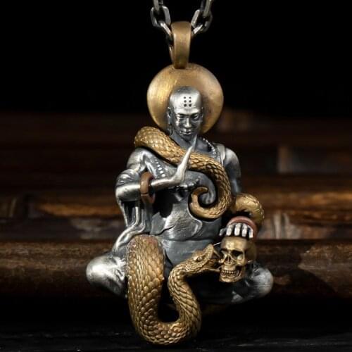 New Design Retro Style Buddha Pendant Thousand-hand Guanyin Necklace Safe Jewelry Accessories
