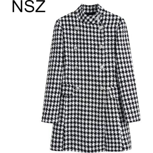 Женские твидовые пальто NSZ China At AliExpress