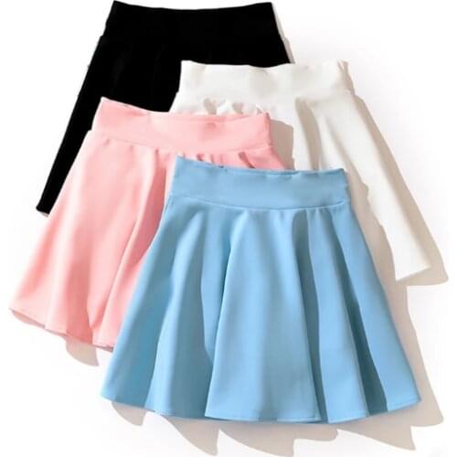 Sweet Women Pleated Skirt Summer High Waist Female Mini Skirts Harajuku Preppy Style Lady Girls Dance Short Skirts Tennis Skirt