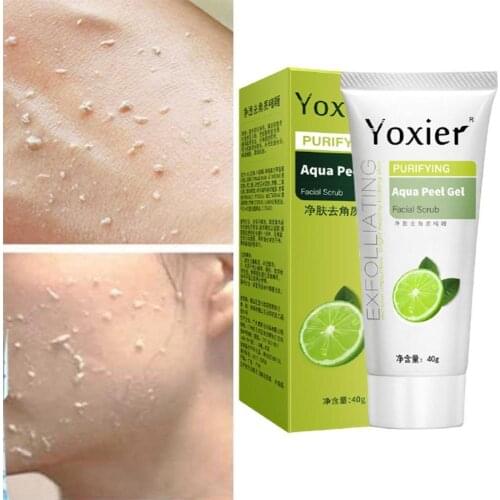 Purifying Aqua Exfoliating Peeling Gel Deep Cleaning Scrub Acne Blackhead Removal Whitening Nourishing Face Cream