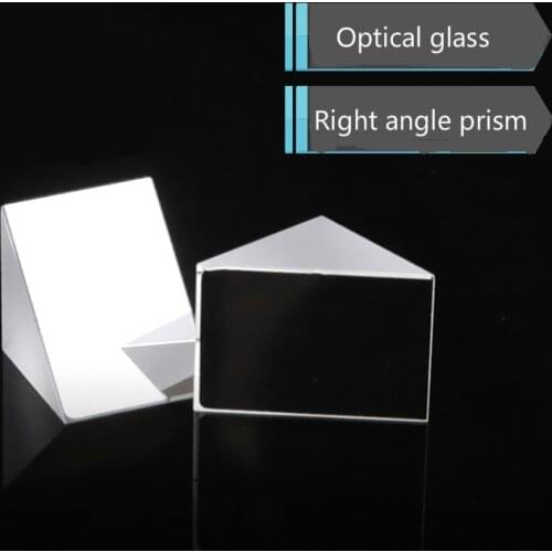 Optical Triangular Prism 20mm Right Angle Internal Reflection Prisms Mirror Reflective Surface Coated with Aluminum and Black