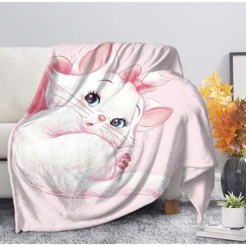 New 3D Cute Disney Marie Cat Mickey Mouse Throw Blanket Summer soft Cartoon Flannel Bedspread Kids Baby Boys Girls Couch Cover